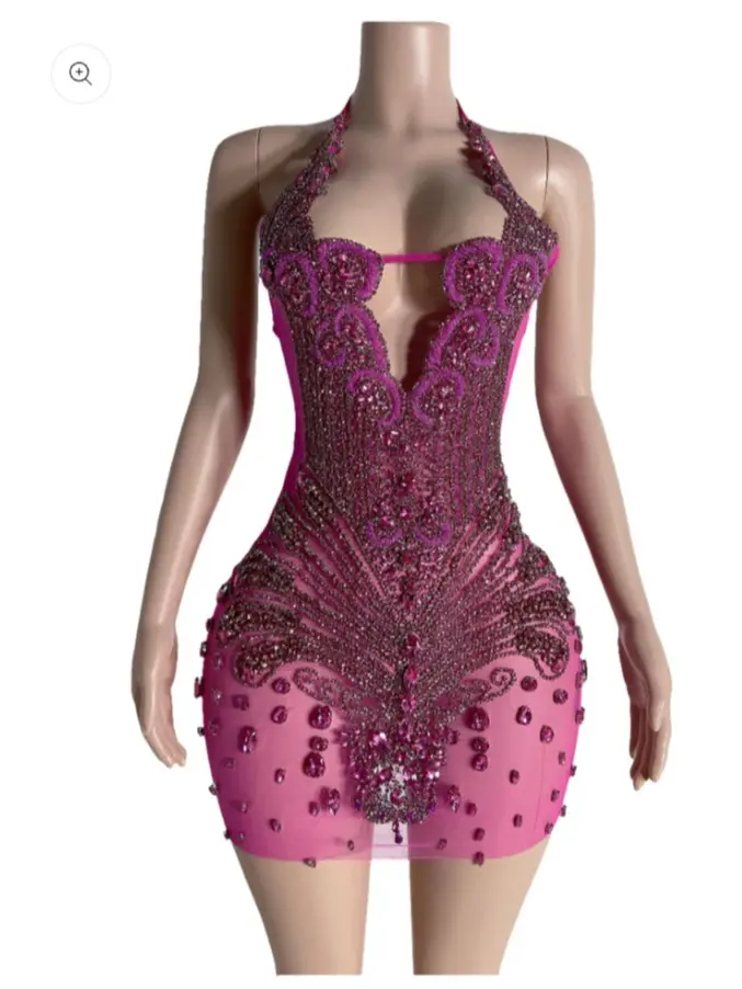 BUBBLE YUM CRYSTALLINE SLVSH DRESS