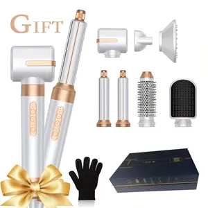 7-In-1 Hair Dryer Brush, Featuring a 110, 000 RPM Motor And a Diffuser, Designed for Curly And Twisted Hair. This Professional Ionic Blow Dryer Offers Salon-Quality Styling in a White And Golden End