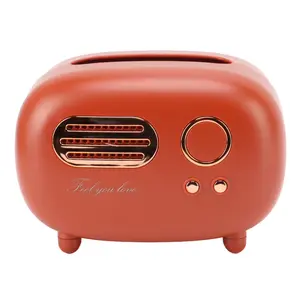 Vintage Radio Tissue Box Super Technology Retro Radio Tissue Box Plastic Multifunctional Beautiful for Bathroom for Kitchen EECOO