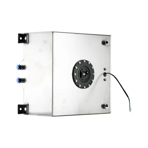 Universal 10 Gallon 40L Fuel Cell Tank With Cap Level Sender Silver