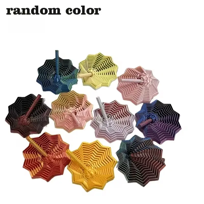 3D Printed Expanded Sensory Fidget Star, New Stress Relief Sensory Whirling Spiral with Handle, Very Satisfying Sight and Sound with Hypnotizing Visual Fidget Toy，Playful Office/Desk Boredom Buster!