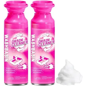 Foaming Drain Cleaner (2 Pack), Sink Clog Remover and Deodorizer for &, Pipe Deep Foam for, Shower, Washbasin, Dissolves Hair, & Soap Scum to Fix Slow Drains