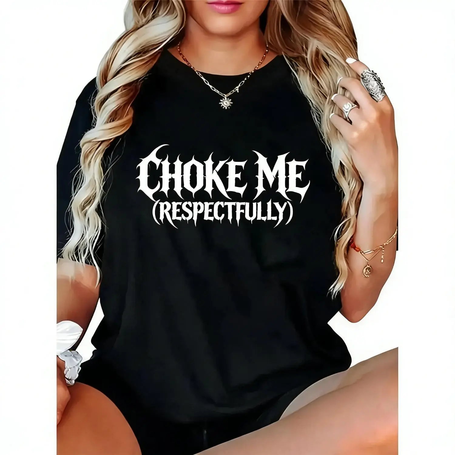 Cotton Unisex Humorous Graphic TShirt Featuring Choke Me Respectfully Casual Tee