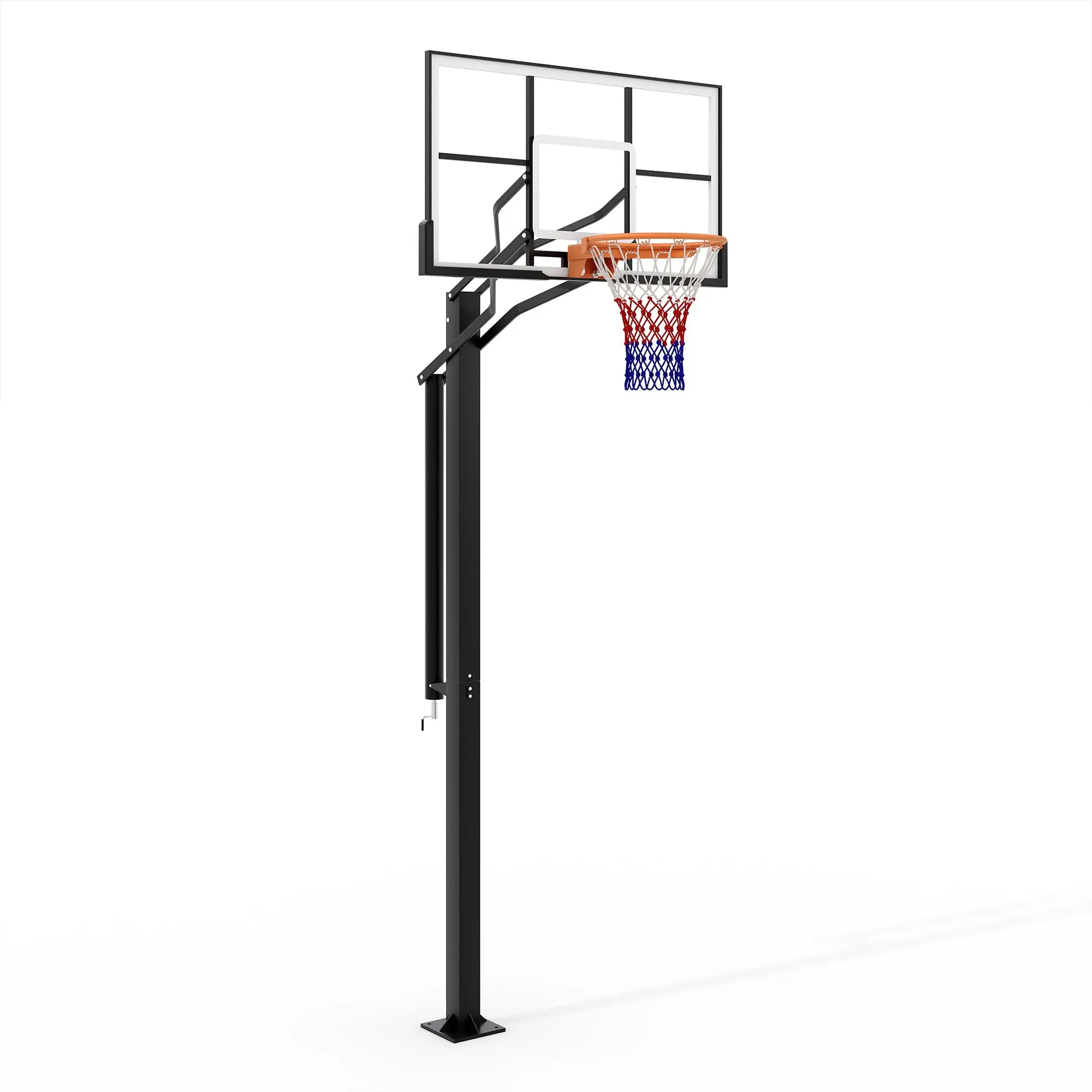 In Ground Basketball Hoops Outdoor, 7.5-10FT Adjustable Height Basketball Goal System, 55 Inch Shatterproof Backboard, Solid Steel Rim for Kids Youth Adults, Backyard, Driveway