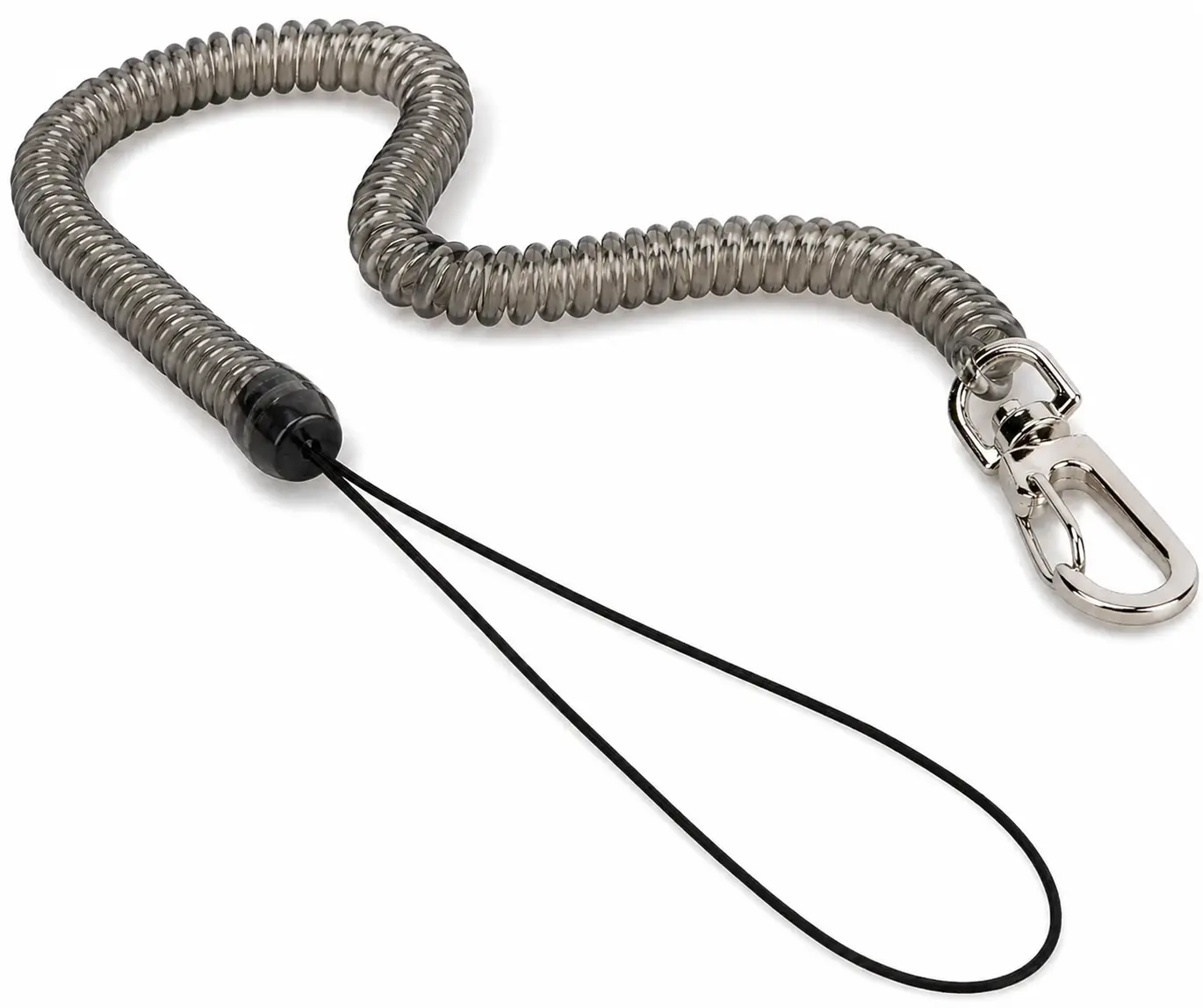 Coiled Clip Lanyard, Elastomer W/Nylon