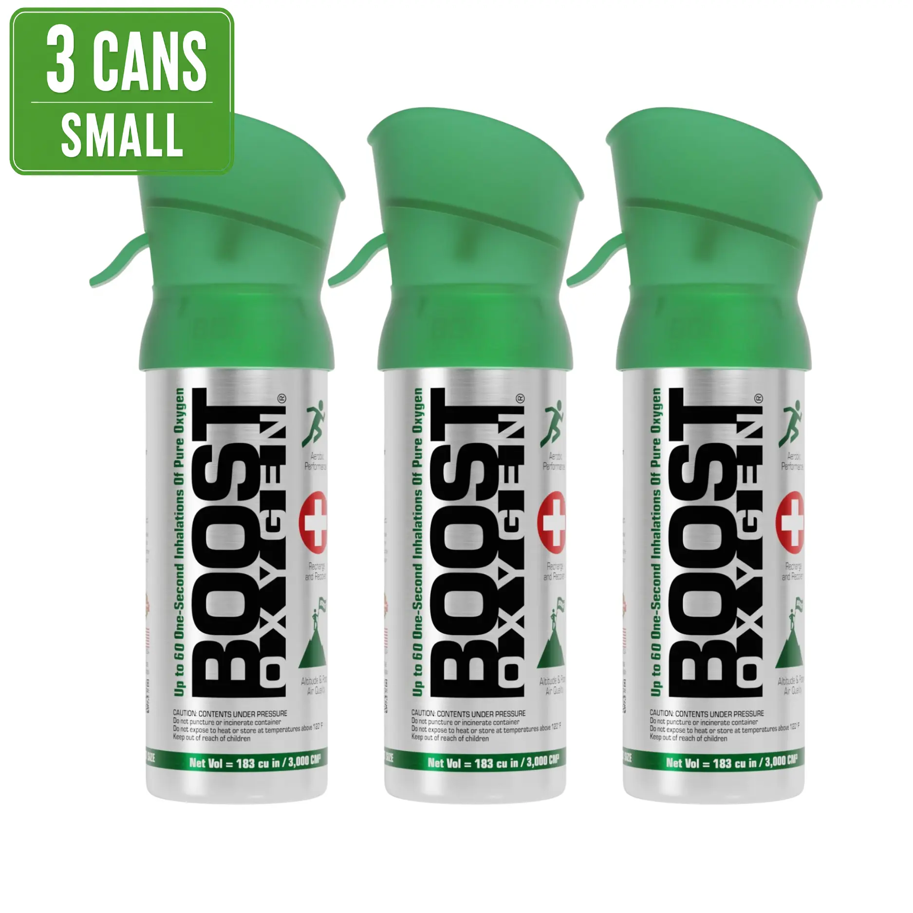 Boost Oxygen Supplemental Oxygen Respiratory Aids Accessories, Discounted 3-Pack, Portable Pocket-Size , 3L, Unflavored or Aromatic Options, Unflavored Respiratory Aids Accessories