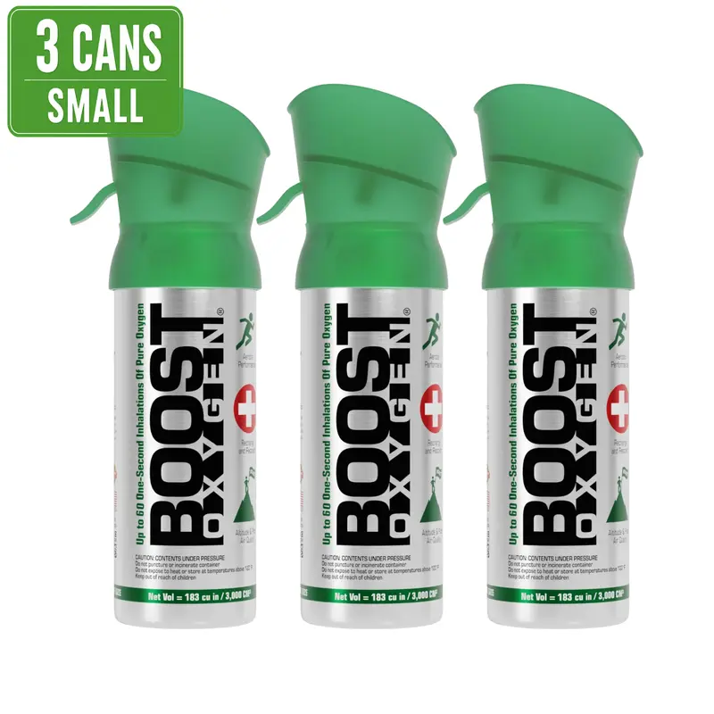 Boost Oxygen Supplemental Oxygen Respiratory Aids Accessories, Discounted 3-Pack, Portable Pocket-Size , 3L, Unflavored or Aromatic Options, Unflavored Respiratory Aids Accessories