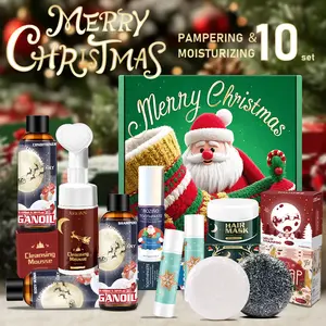 Christmas Hair & Body Care 10-Piece Set - Pampering & Moisturizing Gift Box with Shampoo, Conditioner, Hair Mask, and More Cosmetic Skin Repair Moisturize Moisture Moisturizer Hydrating Cleanser