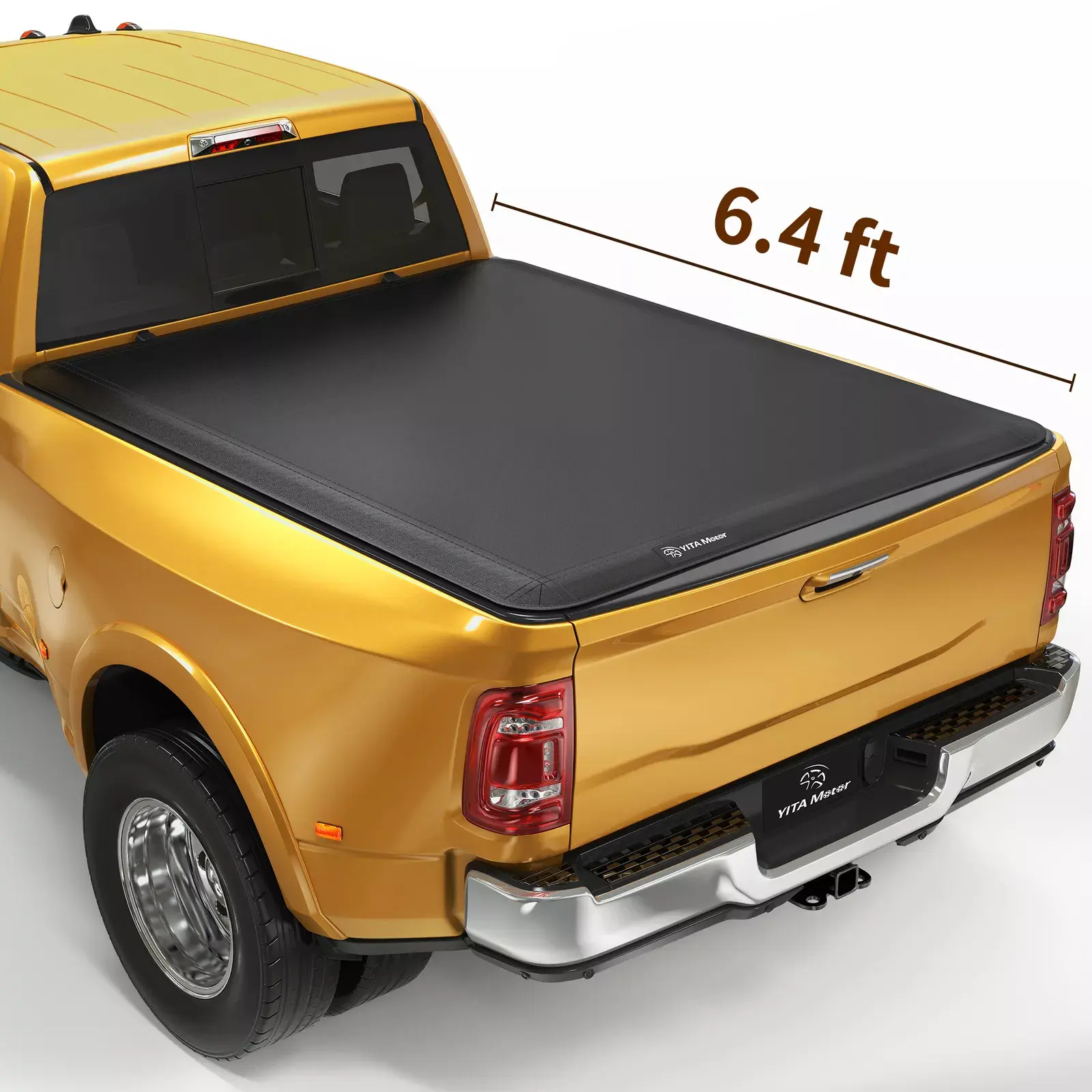 6.4 Ft Bed [Fits 2009-2018 RAM 1500 & 2019-2024 RAM 1500 Classic & 2010-2026 RAM 2500 3500] Soft Quad-fold Truck Tonneau Cover, without Rambox