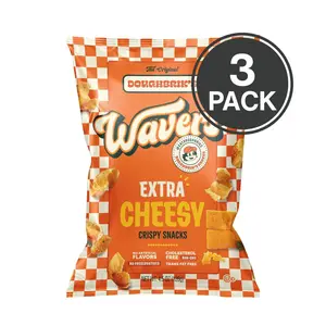 WAVERS by Doughbrik's Snacks, Extra Cheesy Flavor 4.5 oz Bags, Crispy Crunchy Texture Perfect Anytime Snack Made in the USA