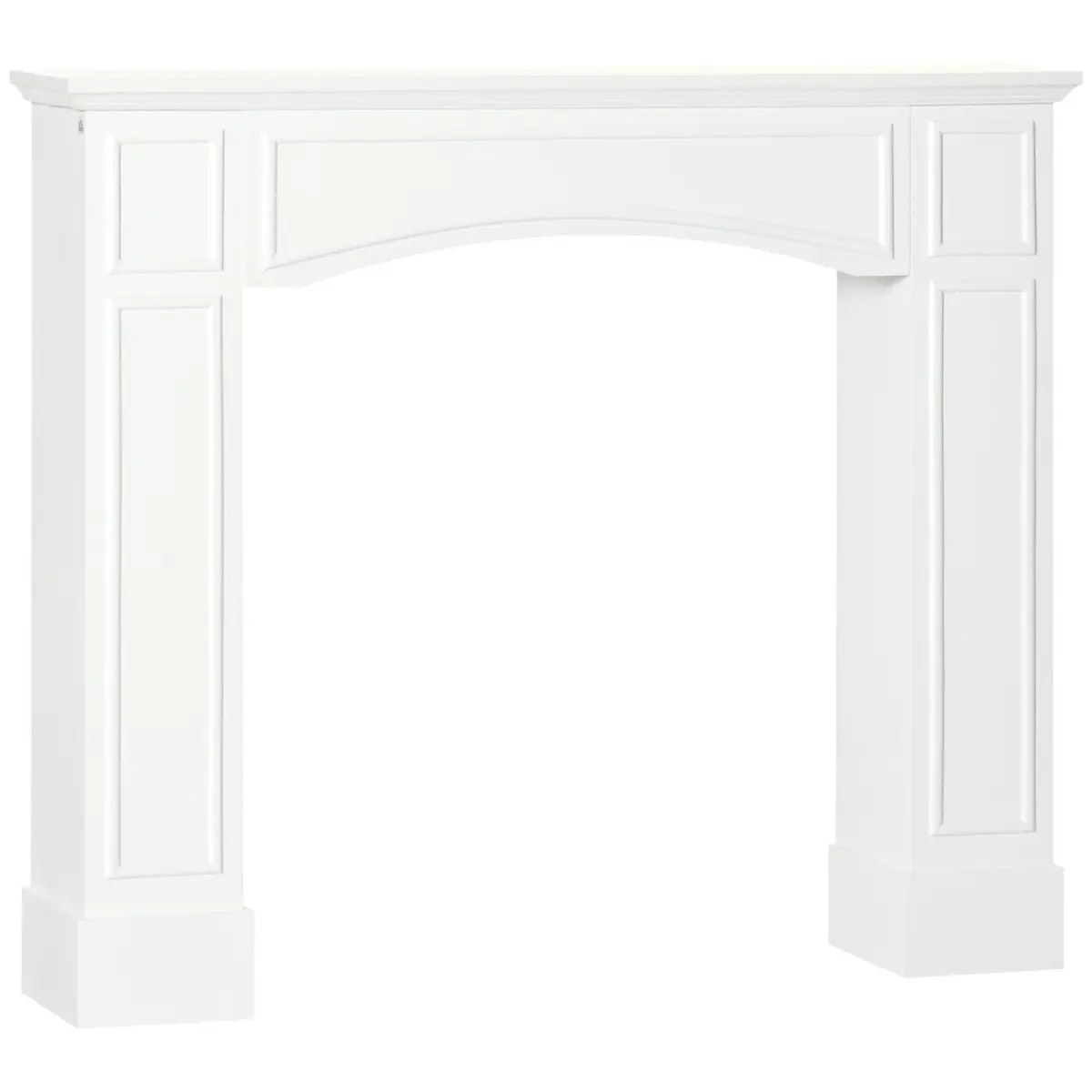 Modern Fireplace Mantel - Rectangle, Decorative Pattern, 29" Interior Width White Sound Mantel, 45.25" W X 9.25" D X 39.25" H, 30.20 lbs, 66 lbs Capacity, Anti-Tipping Mechanism, Assembly Required, Easy to Clean, for Room Decoration, 45.30 In. X 9.30 In.