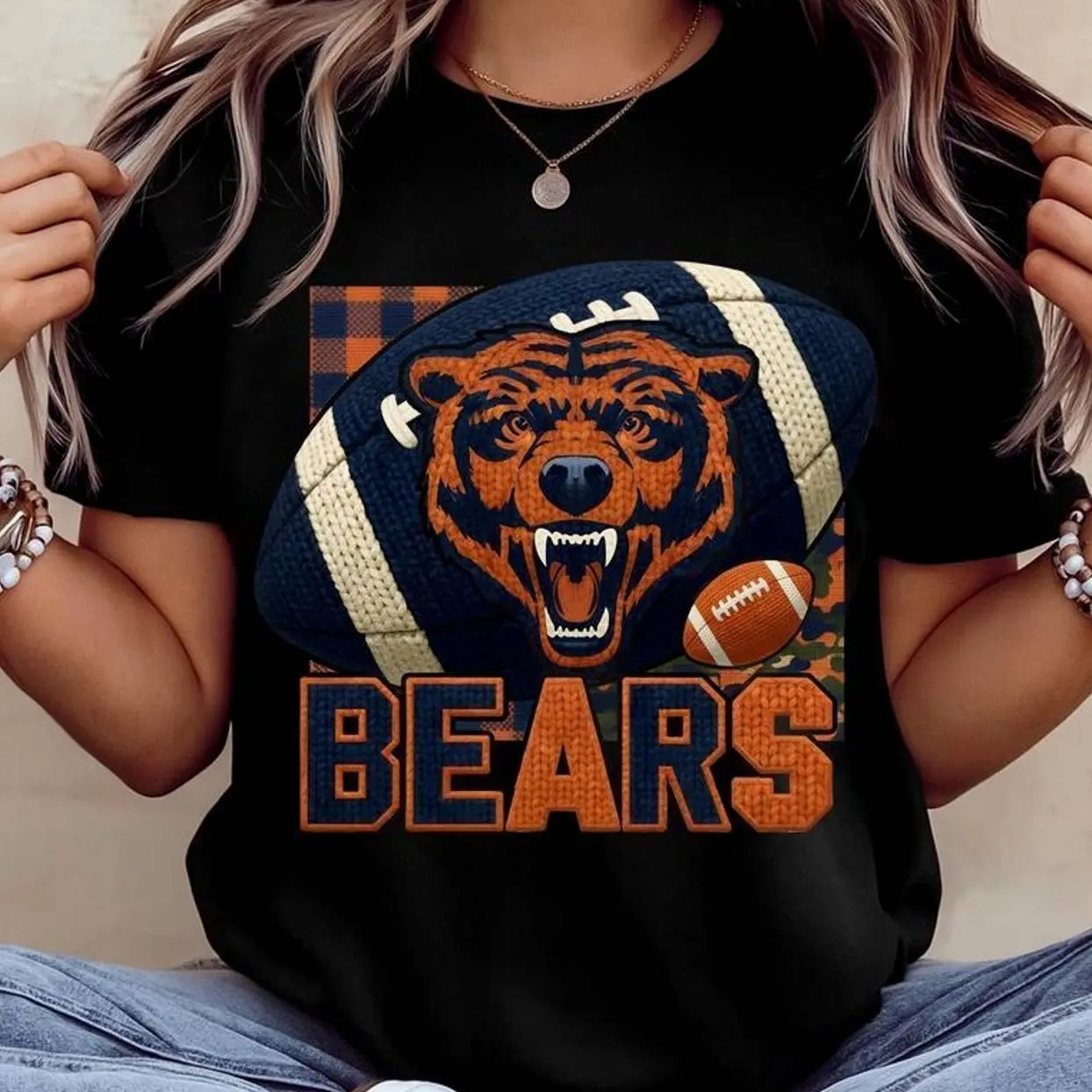 Graphic Tee Football Bear T-Shirt, Classic Sports Graphic Tee, Game Day Casual Style, Unisex Gift for Fans, for Men, for Women 4