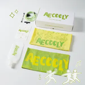 5-in-1 Summer Cooling Gift Set – Portable cooling essentials (canvas tote bag + water pouch + cooling towel + lanyard + stickers) – Free gift.