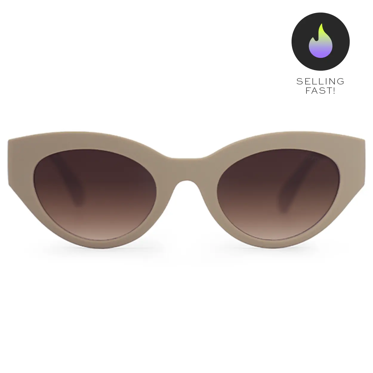 Elizabeth Fashionable Vintage Retro-Inspired Oval Cat-Eye Nude Sunglasses, Fashionable Sunglasses, Vintage Sunglasses