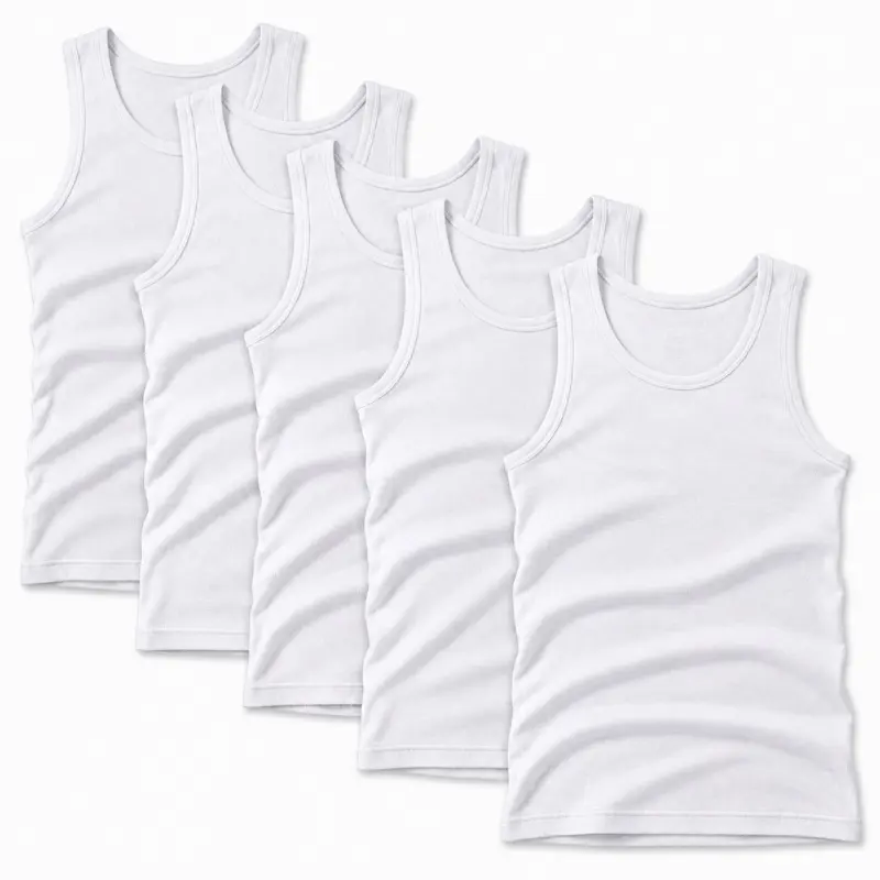 Gildan Men's 5-Pack Cotton Ribbed A-Shirt Tank Tops – White/Assorted Colors