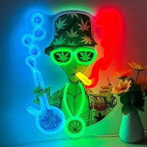 1 PC hanging wall neon light made of acrylic | UV home lighting lamp, water pipe alien, USB powered adjustable light, very suitable for e-sports room party fashion shop fisherman's hat, bar beer festival, birthday gift, Halloween, Christmas, etc.