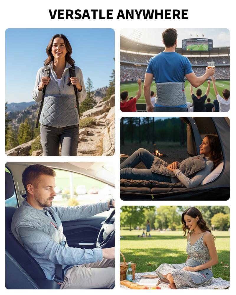 Vofuoti Portable Heating Pad, Cordless Weighted Heating Pads with 10000mAh Battery and 3 Heat Settings, Electric Heated Pad for for Back, Abdomen, Neck & Shoulder, Gift for Family