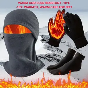 3pcs/set, Touchable Gloves  Thickness socks thickened wind proof ear protection & mask