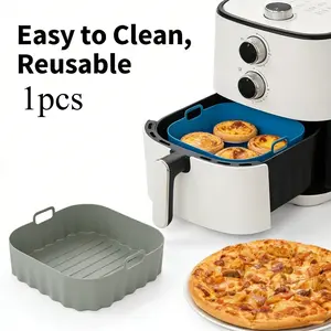 Food Grade Silicone Air Fryer Insert Tray Non Stick Baking Pan Easy To Clean Reusable Accessory for Oven and Air Fryer