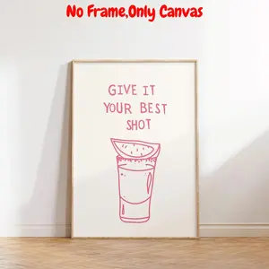 Vodka Drink Pattern Unframed Painting Canvas Wall Art, Unframed Art Print, Wall Decor for Home Living Room Bedroom, Home Decor, Room Decor, Ornaments, Art Wall Decoration