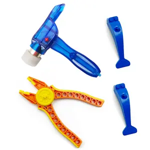 4in1 Building Blocks Tool Kit with Brick Separator Hammer & Pliers Compatible with Technic Blocks Multi-Functional Tool Accessories Construction Gear Random Color Tool Set