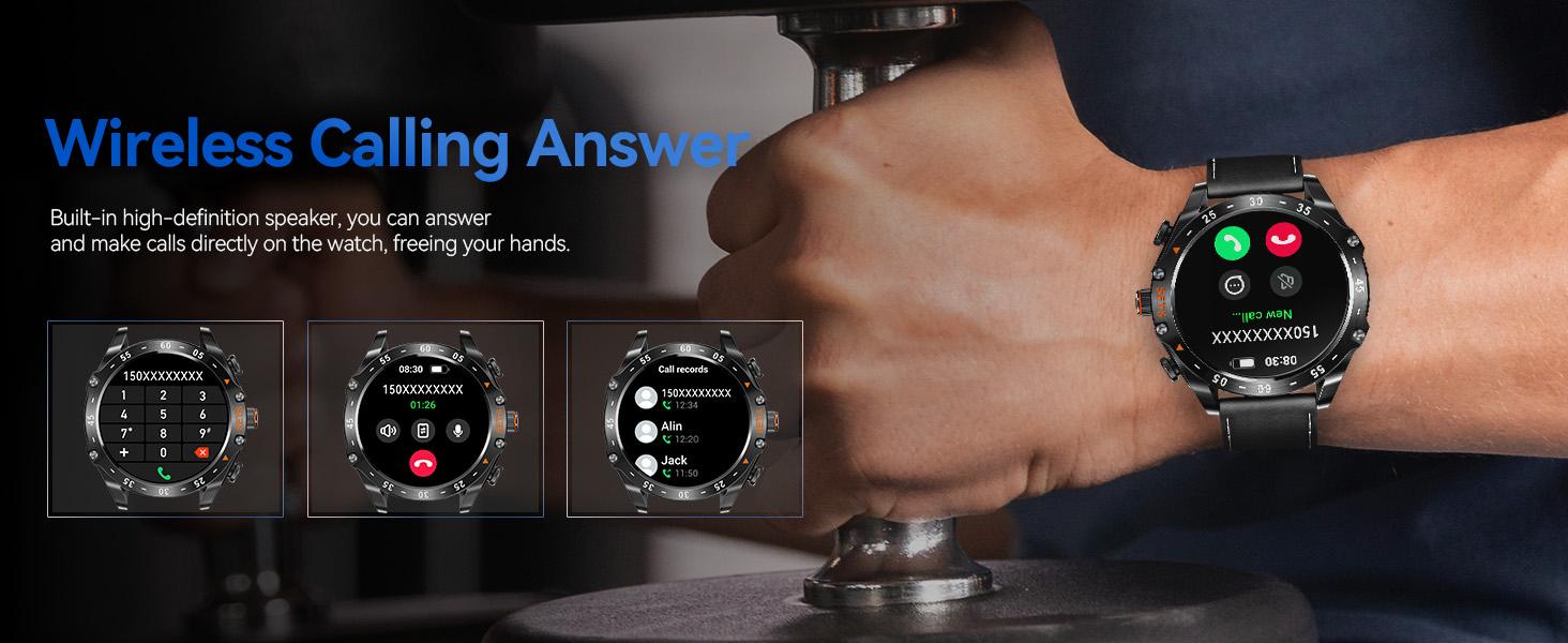 Smart Watch with Earbuds for Men, 2 in 1 Wireless Call Smart Watch, IP67 Waterproof Multifunctional Watch with 100+ Sports Modes, Massive Dials & Practical Functions, Notification Sync, Compatible with iOS Android, Gifts for Men Dad Husband