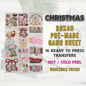Christmas DTF Gang Sheet, Christmas Premade Ready To Press Transfers, Christmas Shirt Transfers, Santa DTF Transfer, Christmas Dtf Prints