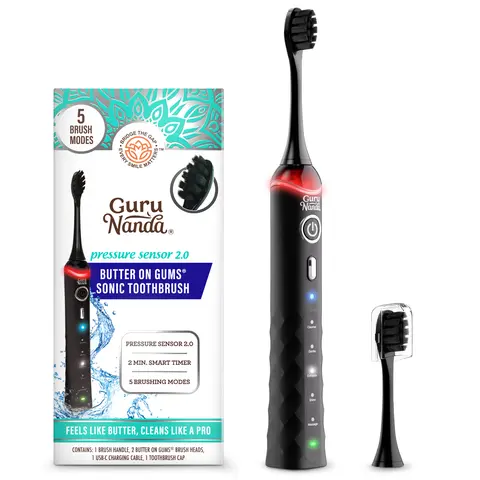 GuruNanda  Pressure Sensor 2.0 Electric Toothbrush with Butter on Gums Bristles