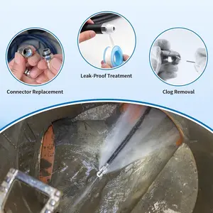 High Pressure Sewer Cleaning Nozzle, Stainless Steel Quick Connect, 5000 Psi Drain Cleaner Hose Nozzle, Durable & Efficient
