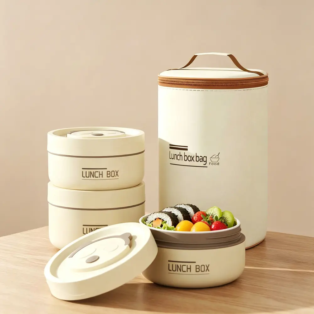 Heated Lunch Box - Airtight Steel Kitchen Tableware with Lid, Grab-and-Go Portable Thermal Food Vessel, Dishwasher-Friendly Easy-Wipe Surface, Ideal Daily Meal Packing Tool for Families, Lunch Food Containers