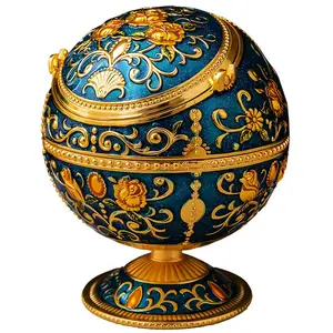 Creative Ashtray with Lid, Vintage Exquisite Ashtray, Decorative Ornament for Home Living Room Bedroom Dining Room, Home Decor, Sculpture Desk Decor