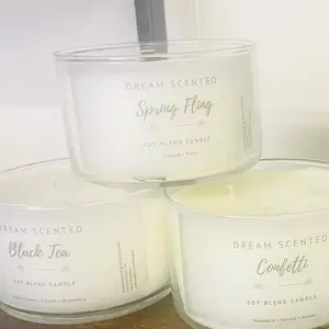 Three wick scented soy blend candles