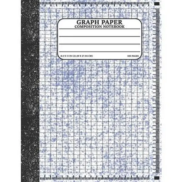 Graph Paper Composition Notebook - Math & Science Lover, English, Watercolor Soft Cover, Quad Ruled (4 Squares per Inch), Lightly Lined Pages, 100 Pages, 8.5x11 in, Crisp White Paper, 0.57 lbs, Christmas Gift - Bottota Publication Paperback