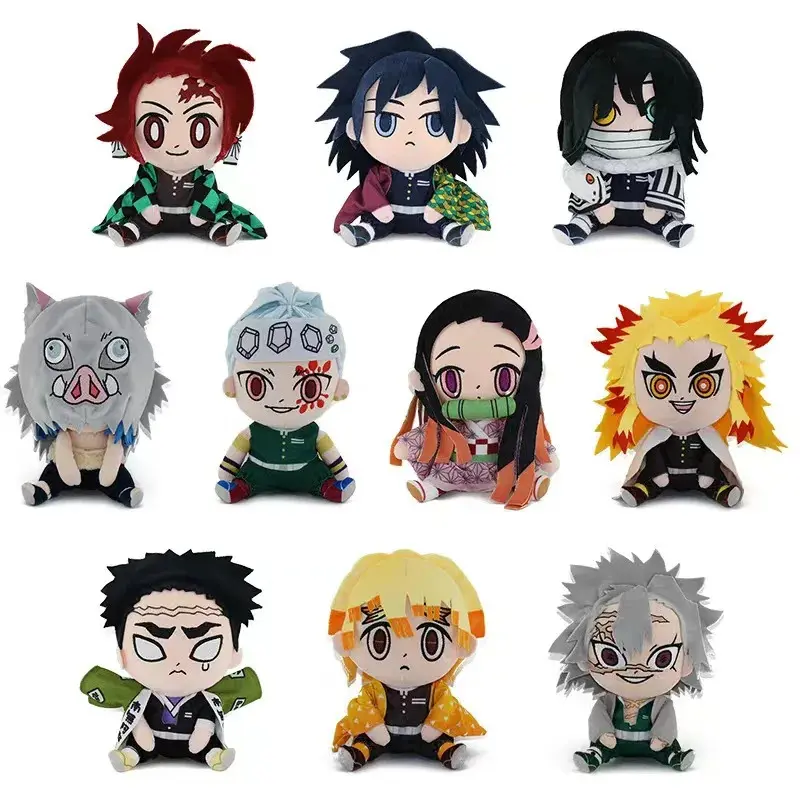 20cm Demon Slayer Plush Toys Tanjirou Giyu Sanemi Anime Plushie Nezuko Obanai Soft Stuff Zenitsu Inosuke Doll For Birthday Gift