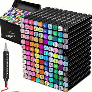 Dual Tip Coloring  Dual tip fine for Kids & Adults -  dual brush tip  set touch colorful markers alcohol marker pens