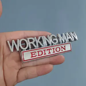 WORKING for Man EDITION DIY 3D Metal Badges - Suitable for Cars, Trucks, SUVs, And Motorcycles - Durable Chrome Stickers for Engine Hood, Trunk, Doors, Car Accessories Stickers, Metal Car Badges, Car Logos, Suitable As Gifts, Motorcycle Decals, Truck