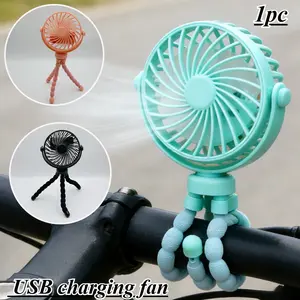 Upgraded 3-Speed Octopus Fan | 360° Adjustable Angle | 500mAh Battery | Flexible Tripod & Warm LED Light | Ultimate Multi-Scene Cooling