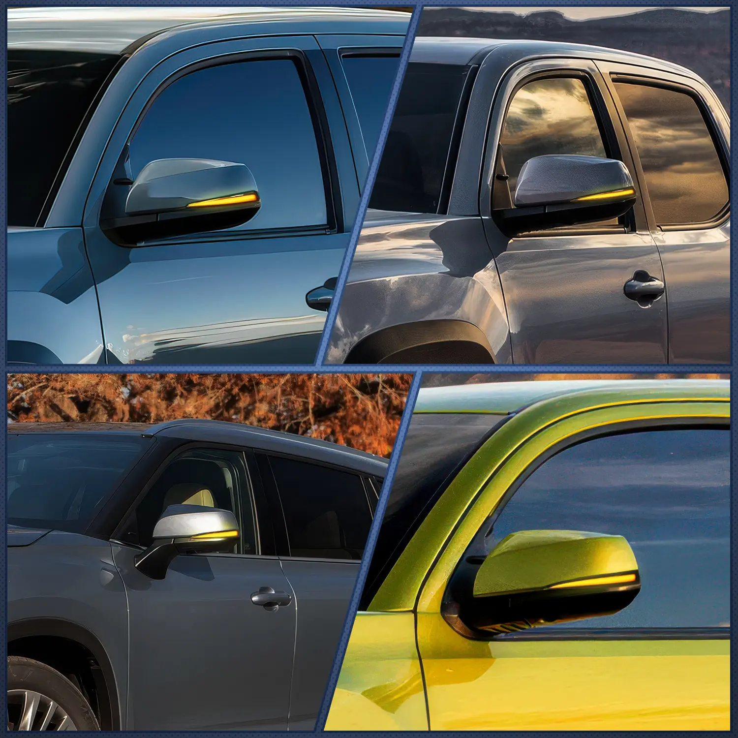 Nilight Smoked Impact-Resist Lens Sequential Amber LED Side Mirror Marker Turn Signals - 36x 2835 LEDs, High Quality PC Housing, Wear-Resistant, Luminous, Easy Install, IP65 Waterproof, Left & Right Set for Toyota Tacoma, RAV4 XA50, Highlander XU70