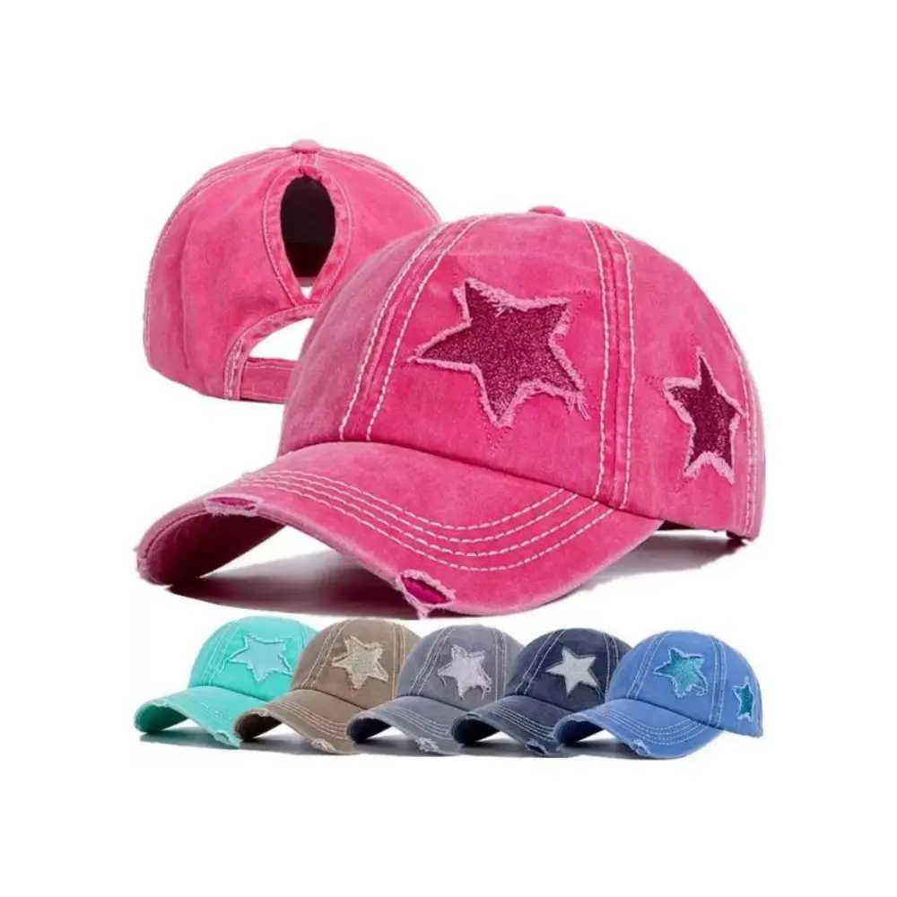 Unisex Classic Star-Embroidered Baseball Cap - Adjustable Sun Hat, Universal Size Hats for Sports, Fashion Gym and Casual Outdoor Wear, One Size