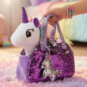 Little Jupiter Pet Plush Set with Bag - White/Purple Unicorn Little Jupiter Pet Plush Set with Bag - White/Purple Unicorn