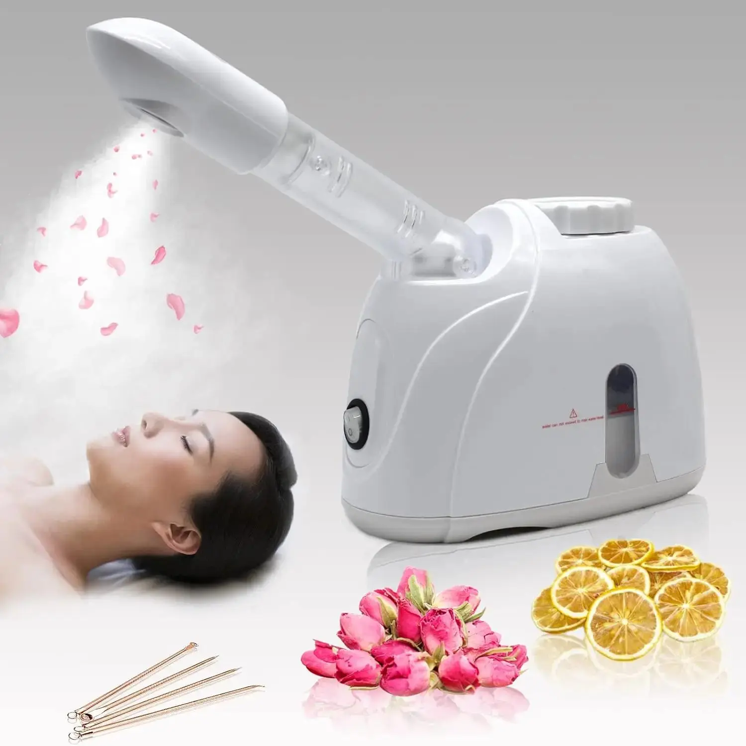 Kskin Gold Rice Facial Steamer, Large Capacity Hot Spray, Hydrating Mist, Deep Nourishment, Home Face Care, Facial Care Instrument, Facial Beauty Machine, Beauty Steam Device, Skin Care Machines
