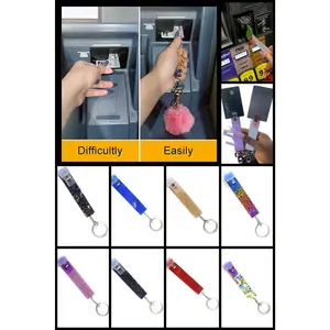 CREDIT CARD PULLER OR GRABBER KEYCHAIN FOR LONG NAILS
