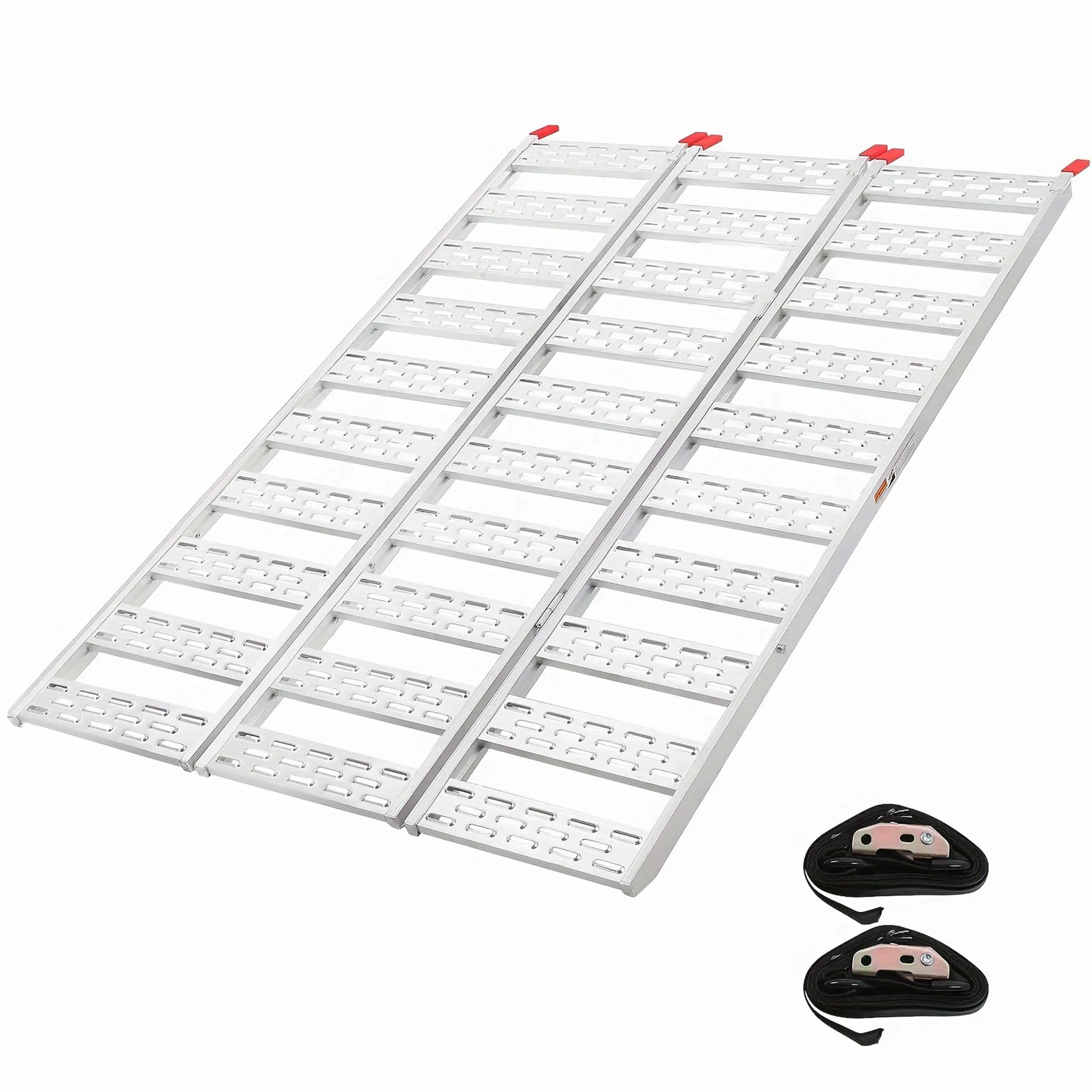 Tri-Fold Ramps for Pickup Trucks,Motorcycle Ramp Aluminum 1500lbs, Anti-Slip Trailer Folding Portable Heavy Duty Loading Ramp for ATV, UTV, Motorcycle, Lawn Mower and Tractor Aluminum 76in x 50in