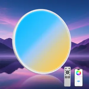 HYPERLITE Sky Mirror Ceiling Light, RGB LED Light with 48W/60W/80W/110W Options, 2880LM/4800LM Brightness, Full Spectrum 1800K–12000K, DIY Colors, CRI>95, Smart Lighting Living Rooms, Dining Rooms, Bedrooms, Entertainment Areas, memorialday summervibes