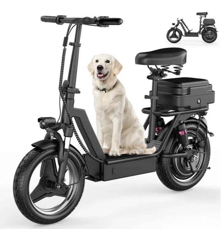 Electric Commuter Scooter – 22 MPH Max, 48V 22.5Ah Battery, 21–27 Mile Range, Dual Suspension, Foldable, Includes Seat & Basket for Daily Use