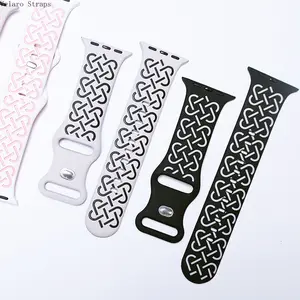 Fashionable New Two-Tone Engraved Woven Pattern Silicone Watch Strap, Breathable Replacement Band for Smart Watch 38/40/41/42/44/45/46/49mm