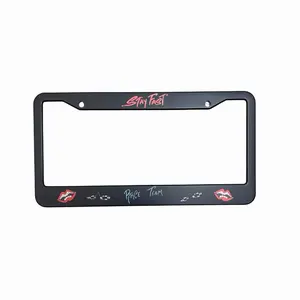 Chrome Matty License Plate Frame with Stay Fast Design and Race Team Signature