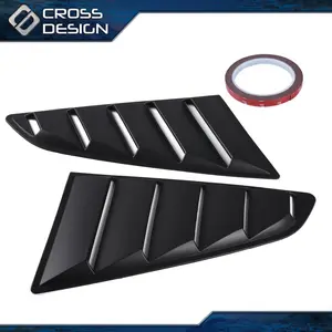 CROSSDESIGN Window Louver Scoop Cover Fit For 15-20 Ford Mustang GT V6 Black Quarter 1/4 Window Louver Scoop Cover, Car Accessories, Accessories For Car