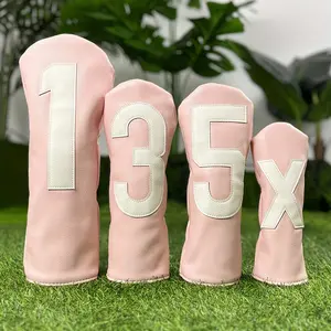 Golf Club Head Covers, PU Fabric Driver & Fairway Wood Headcovers, Elastic Closure Design, Durable Protection for Your Clubs, Golf Accessory