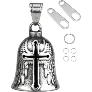 Motorcycle Bell Guardian Angel - Good Luck Keychain & Drive Safe Pendant Accessories For Bikers Riders Pets